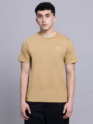 Converse Printed Men Round Neck Brown T-Shirt