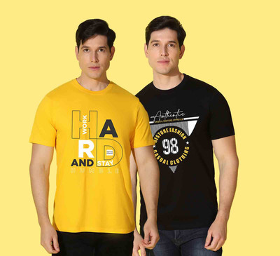WOOSTRO Typography Men Round Neck Multicolor T-Shirt