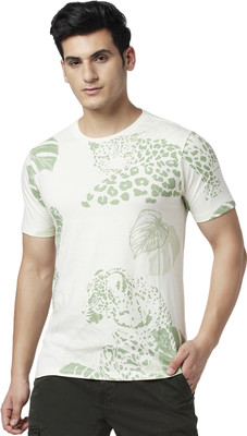 Urban Ranger by Pantaloons Printed Men Crew Neck White T-Shirt
