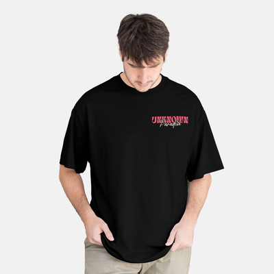 Loomgod Printed Men Round Neck Black T-Shirt