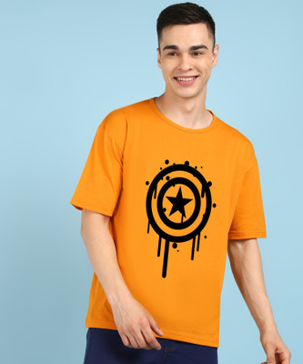 MARVEL By Metronaut Printed Men Round Neck Yellow T-Shirt