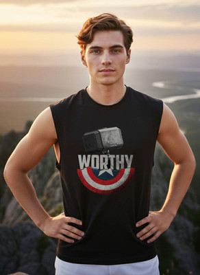 LIME Graphic Print Men Round Neck Black T-Shirt