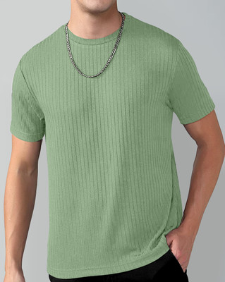 DHYANI CREATION Solid Men Round Neck Gold T-Shirt