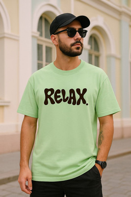 Madilyn Printed Men Round Neck Light Green T-Shirt