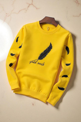 Autna Printed Men Round Neck Yellow T-Shirt