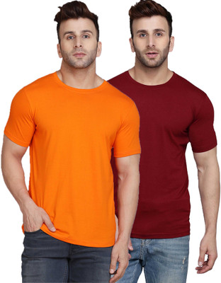 SLOWLORIS Solid Men Round Neck Multicolor T-Shirt