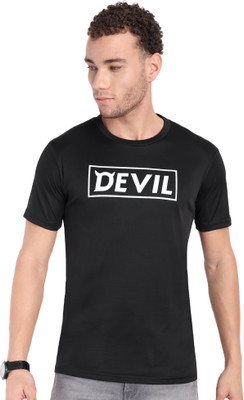 Go Devil Printed Men Round Neck Black T-Shirt