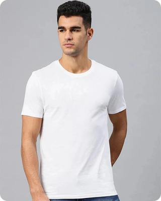 ZOYLOR Solid Men Round Neck White T-Shirt