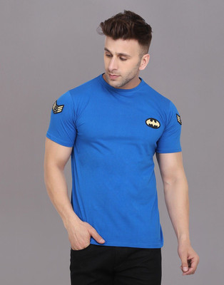 GEUM Printed Men Round Neck Blue T-Shirt