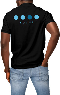 Fighterheero Printed Men Polo Neck Black T-Shirt