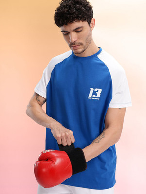 HRX by Hrithik Roshan Printed Men Round Neck Blue T-Shirt