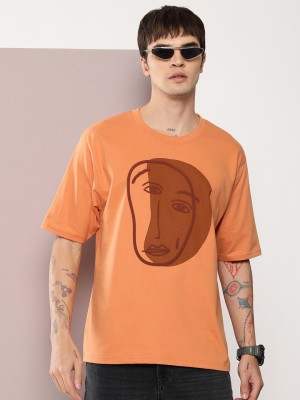 DILLINGER Graphic Print Men Round Neck Brown T-Shirt