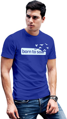 Fighterhero Printed Men Round Neck Blue T-Shirt