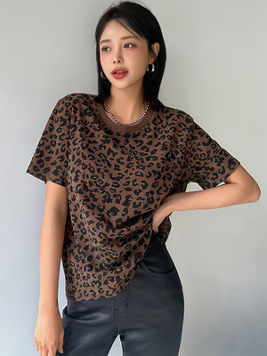 KEX Printed Women Round Neck Brown T-Shirt