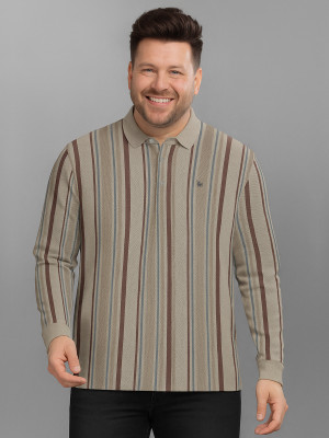 Bullmer Striped Men Polo Neck Multicolor T-Shirt