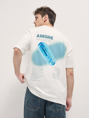 THE BEAR HOUSE Printed Men Round Neck White T-Shirt