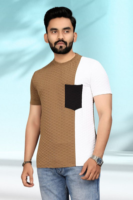 TANNU FAB Self Design Men Round Neck Multicolor T-Shirt
