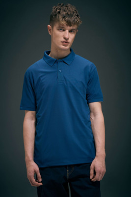 Maxzone Solid Men Polo Neck Dark Blue T-Shirt