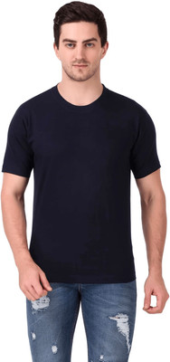 Fizool Solid Men Round Neck Black T-Shirt