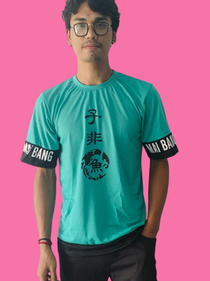 Teezler Printed Men Round Neck Green T-Shirt