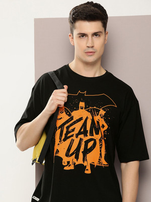 Kook N Keech Batman Printed Men Round Neck Black T-Shirt