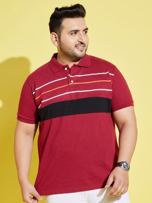 bigbanana Solid Men Polo Neck Maroon T-Shirt