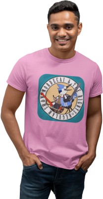 Streetfluencer Printed Men Round Neck Pink T-Shirt