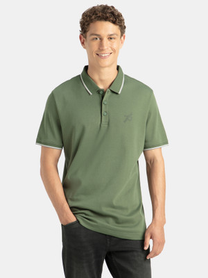 JOCKEY Solid Men Polo Neck Green T-Shirt