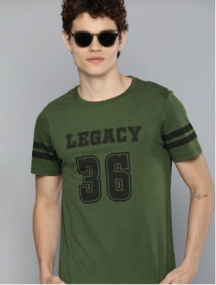 ATTITUDE START OF FASHION Typography Men Round Neck Green T-Shirt