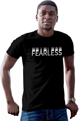 Fighterheero Printed Men Round Neck Black T-Shirt