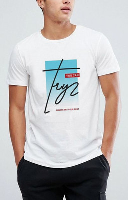 AFCollection Graphic Print Men Round Neck White T-Shirt