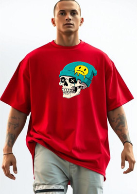 BLOSSOMTRADER Printed Men Round Neck Black T-Shirt