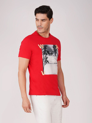 Zvezda Printed Men Round Neck Red T-Shirt