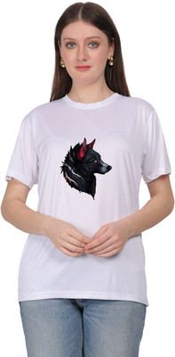 Aaso Graphic Print Women Round Neck White T-Shirt