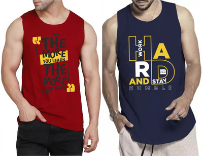 Restore Printed Men Scoop Neck Maroon, Blue, Multicolor T-Shirt