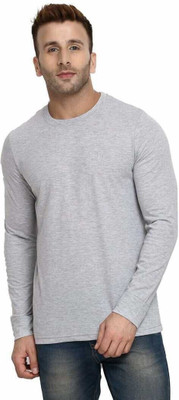 Neu Look Solid Men Round Neck Grey T-Shirt