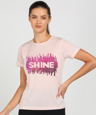 SHASHVI Typography Women Round Neck Pink T-Shirt