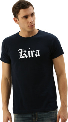 RULEDBYSUN Graphic Print Men Round Neck Navy Blue T-Shirt