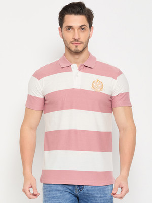 DUKE Striped Men Polo Neck Multicolor T-Shirt