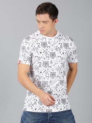 UrGear Printed Men Round Neck White T-Shirt