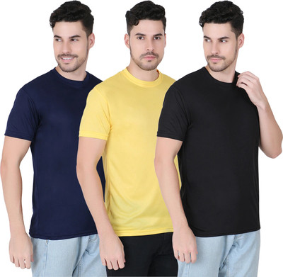 HOC Solid Men Round Neck Multicolor T-Shirt