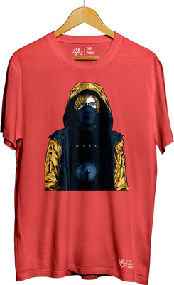THE PRINT PLATTER Graphic Print Men Round Neck Red T-Shirt