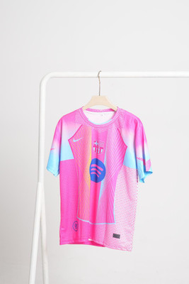 LARK Printed Men Round Neck Multicolor, Pink T-Shirt