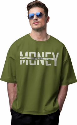 HS Closet Cove Typography Men Round Neck Brown T-Shirt