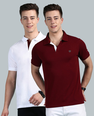 LUX cozi Solid Men Polo Neck Multicolor T-Shirt