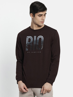 METTLE Typography Men Round Neck Maroon T-Shirt