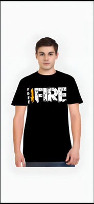 Royal Creations By Rv Printed Men Round Neck Black T-Shirt