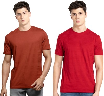 JOCKEY Solid Men Round Neck Maroon, Red T-Shirt