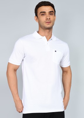 eSiddhi Solid Men Polo Neck White T-Shirt