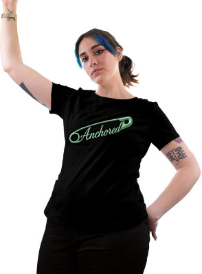 Fighterhero Printed Women Round Neck Black T-Shirt